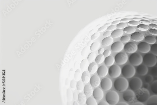 Close up view of a white golf ball