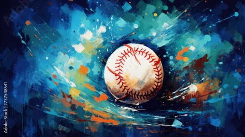 Background with baseball in Blue color
