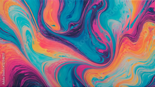 Vibrant abstract swirl of colors in a mesmerizing marble pattern  offering a dynamic background for creative designs or artistic projects. Eye-catching and versatile.