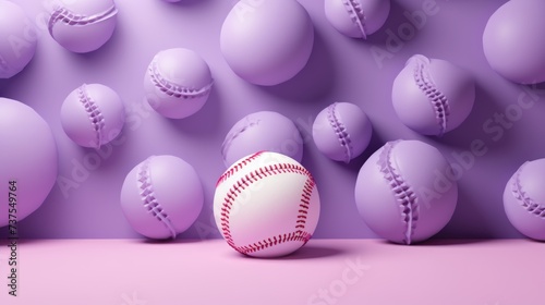 Background with baseball in Lilac color.