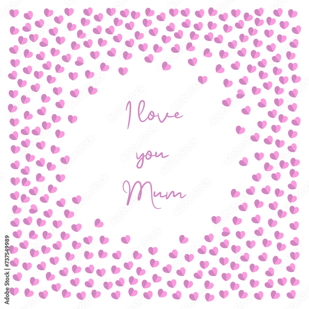 I love you Mum card vector illustration