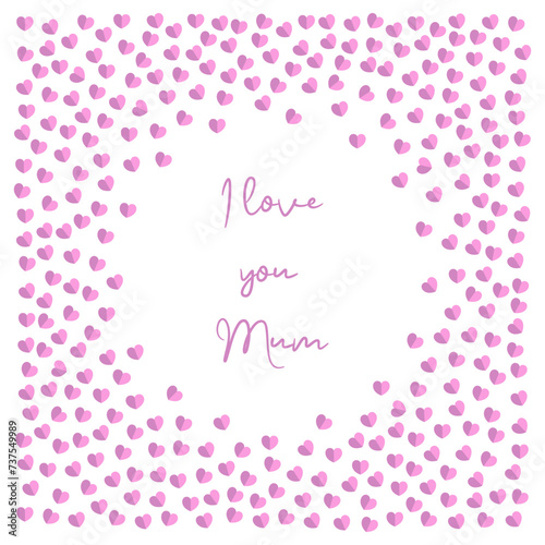 I love you Mum card vector illustration