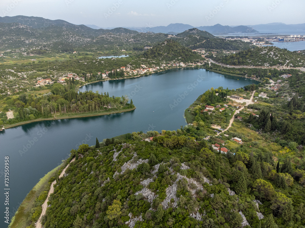 Bacina lakes in southern Adriatic near city Ploce, Croatia