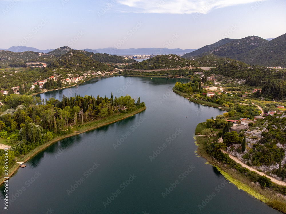 Bacina lakes in southern Adriatic near city Ploce, Croatia