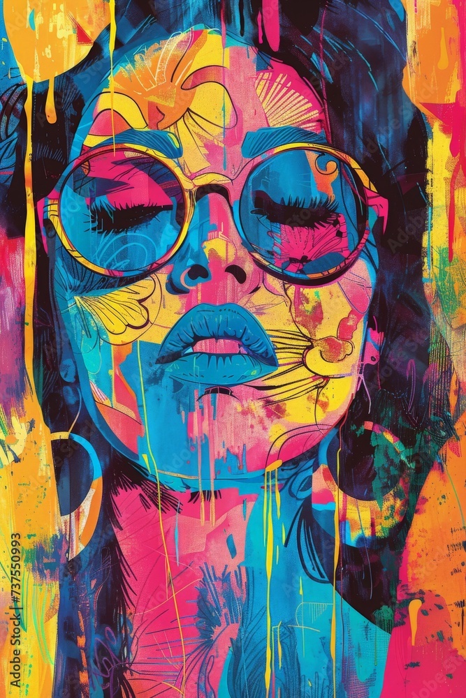 abstract bohemian illustration of a woman