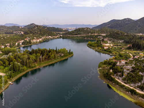 Bacina lakes in southern Adriatic near city Ploce  Croatia