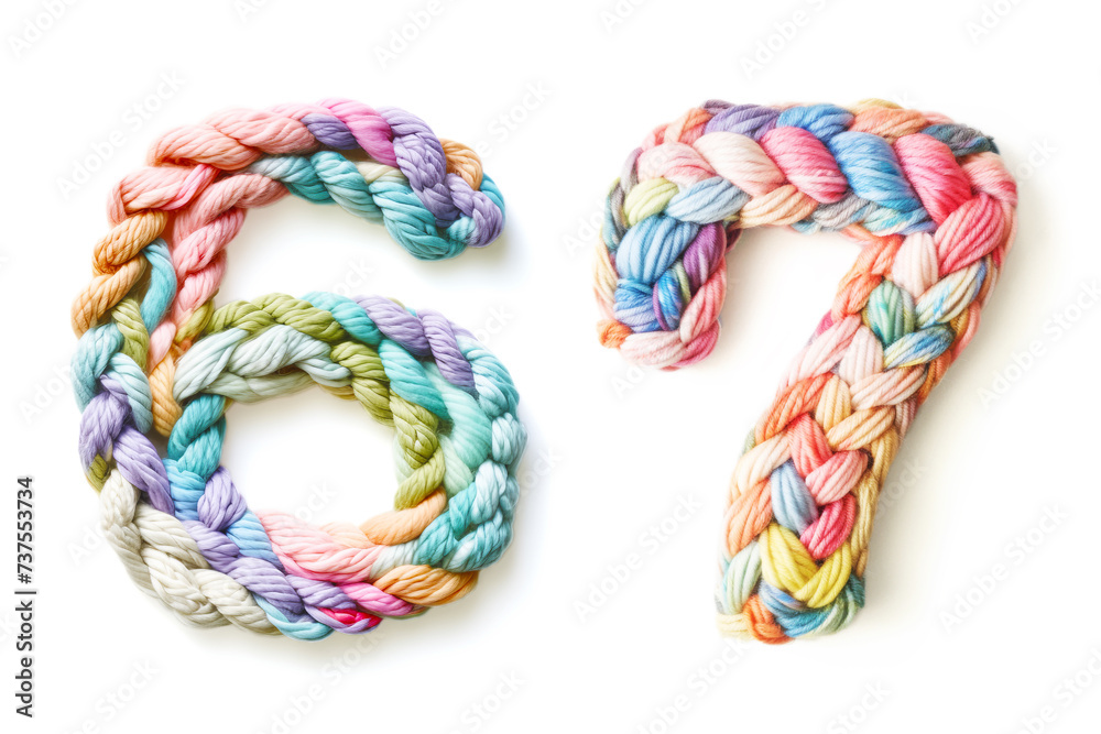 Colorful Crochet Knitted Number Colorful Crochet Knitted Number