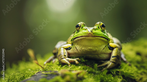 frog on mossy log