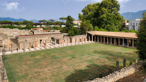 Quadriportico dei Teatri or Barracks of the Gladiators (Quadriportico of the Theaters or Barracks of the Gladiators) - Archaeological site of Pompeii, Italy photo