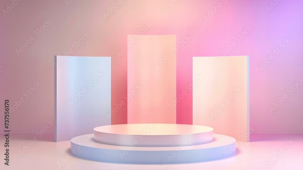 pastel product display podium, mockup showcase concept for product presentation pastel product display podium, mockup showcase concept for product presentation
