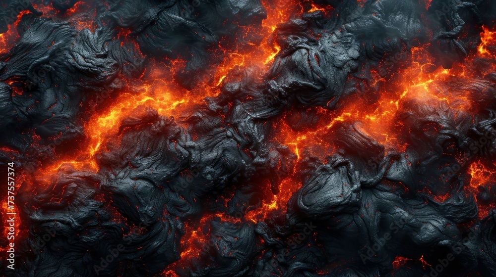 a close up of a black and orange background with a lot of red and yellow flames in the middle of it.