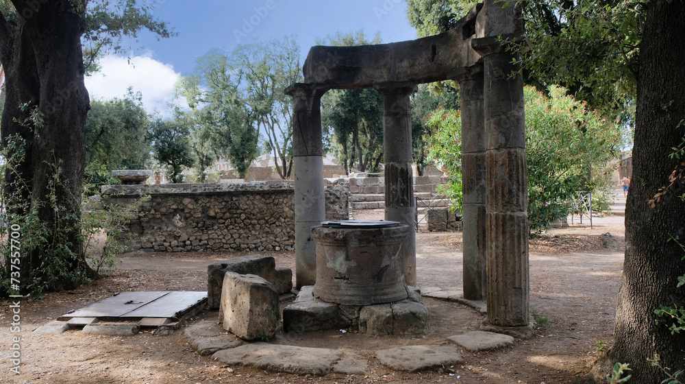 The Doric Temple of Hercules is a Greco-Roman temple located in Pompeii, Italy. It was built in the 6th century BC. and was dedicated to the god Hercules. The Doric Temple of Hercules is a Greco-Roman temple located in Pompeii, Italy. It was built in the 6th century BC. and was dedicated to the god Hercules.
