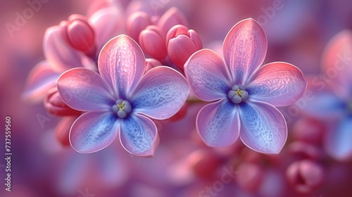a close up of a bunch of flowers with pink and blue flowers in the middle of the picture and a pink and blue flower in the middle of the middle of the picture.
