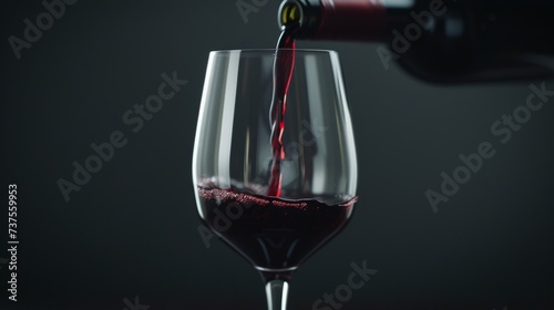 red wine in a glass with long stem in the dark generative ai photo