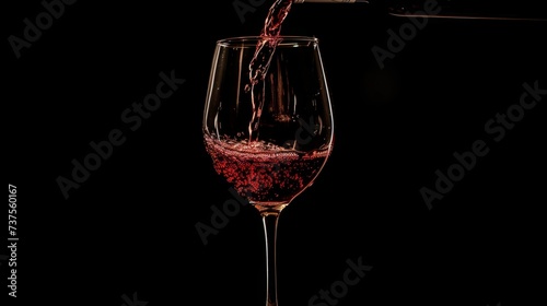 red wine in a glass with long stem in the dark generative ai