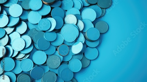 Background with coins is Azure color