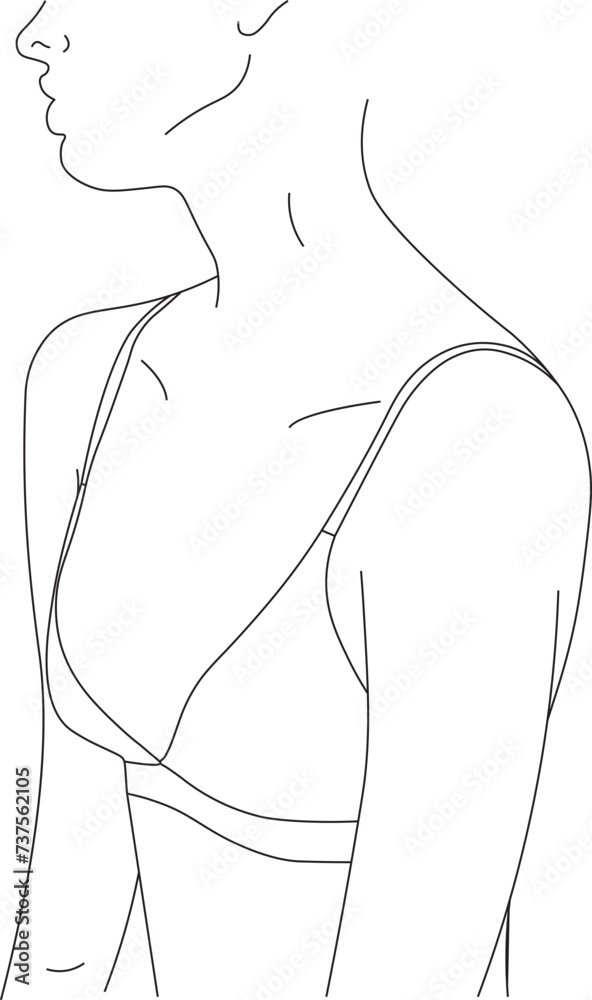 Slim girl in a bra Slim girl in a bra