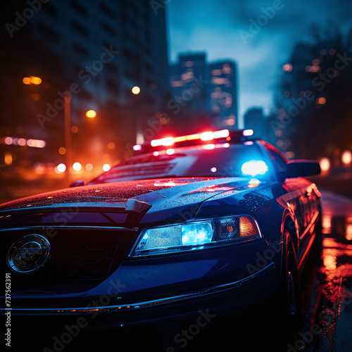 Police car in use with blue lights © bmf-foto.de