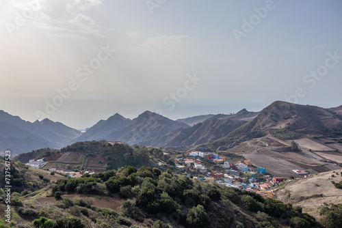 Anaga mountains in sunshine on Tenerife