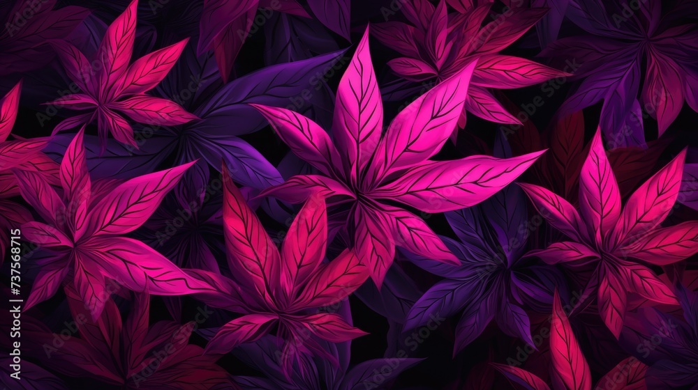 Background with Fuschia marijuana leaves Background with Fuschia marijuana leaves