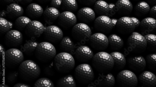 Background with golf balls in Jet Black color.