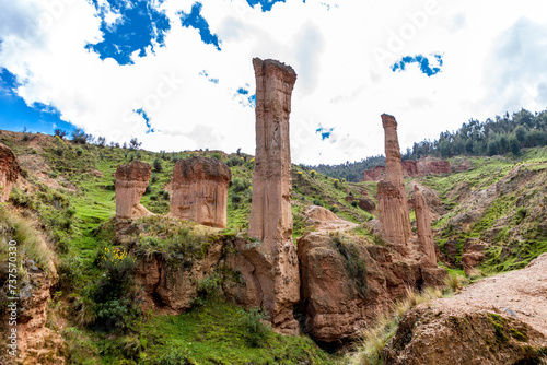 Rock formations Tower tower, Huancayo Peru photo