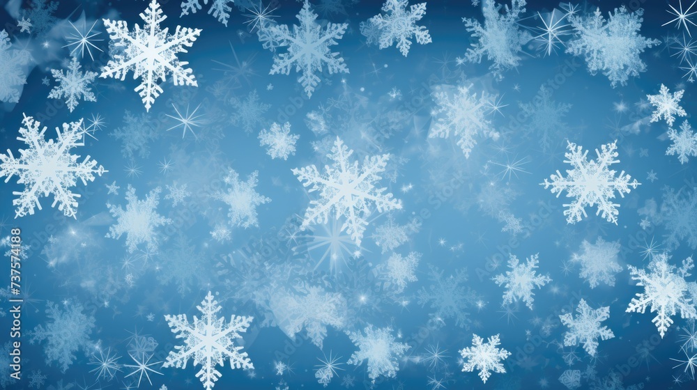Background with snowflakes in Blue color. Background with snowflakes in Blue color.