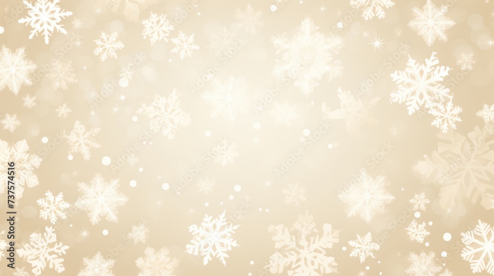 Background with snowflakes in Cream color.