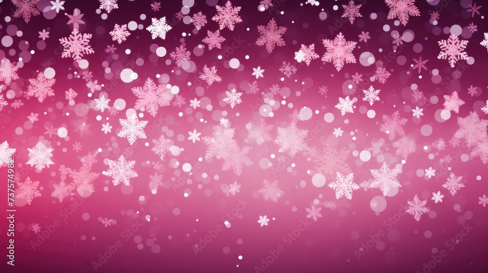 Background with snowflakes in Magenta color
