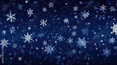 Background with snowflakes in Navy Blue color