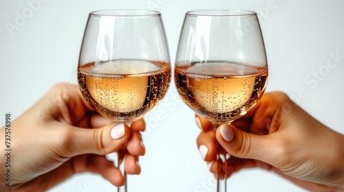 a close up of two people holding wine glasses with one holding a wine glass and the other holding a wine glass.