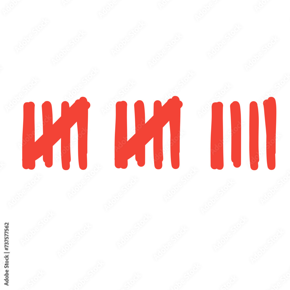 Obraz premium red tally mark