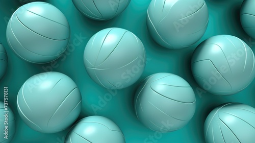 Background with volleyballs in Aqua color.