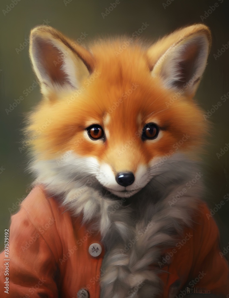 Obraz premium red fox cub