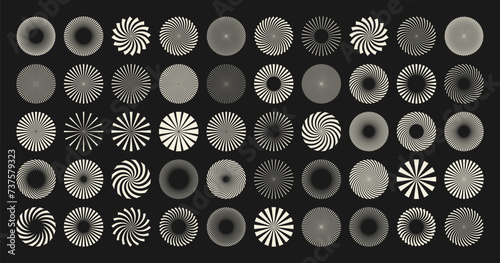 Brutalist geometric shapes, symbols. Simple primitive elements and forms, icons. Retro design, trendy contemporary minimalist style, y2k. Vector illustration.