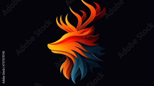 a black background with a red, orange, and blue lion's head in the center of the image.