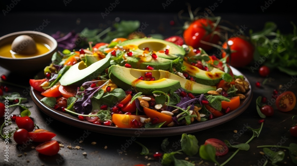 Plate of Avocado and Tomato Salad Plate of Avocado and Tomato Salad
