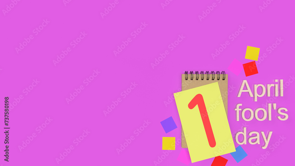 The number 1 on paper for April fools day concept 3d rendering. The number 1 on paper for April fools day concept 3d rendering.