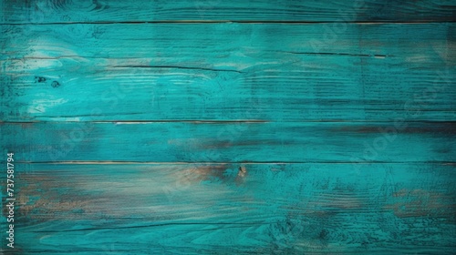 Colorful rich aqua background and texture of wooden boards