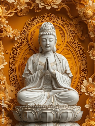 Buddha Purnima background. Illustration AI Generative.