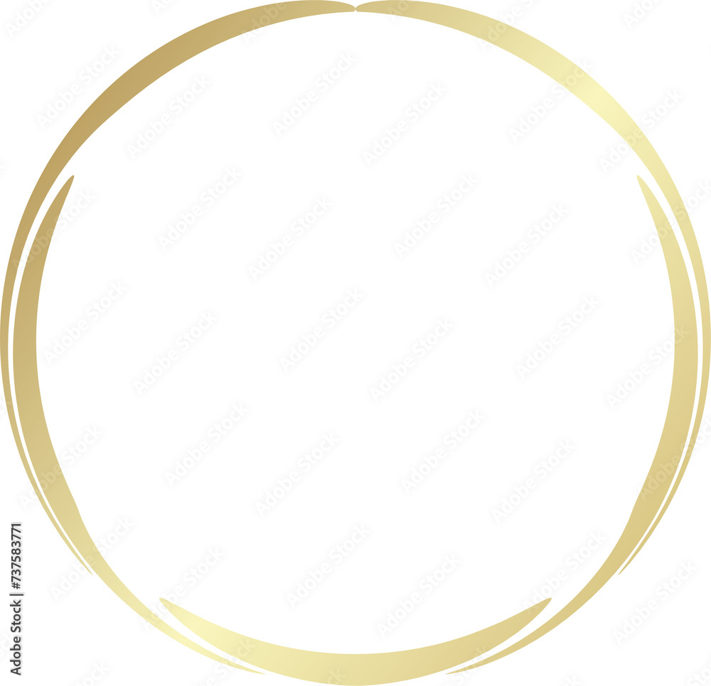 Gold circle drawn with a brush. Elements for design Gold circle drawn with a brush. Elements for design