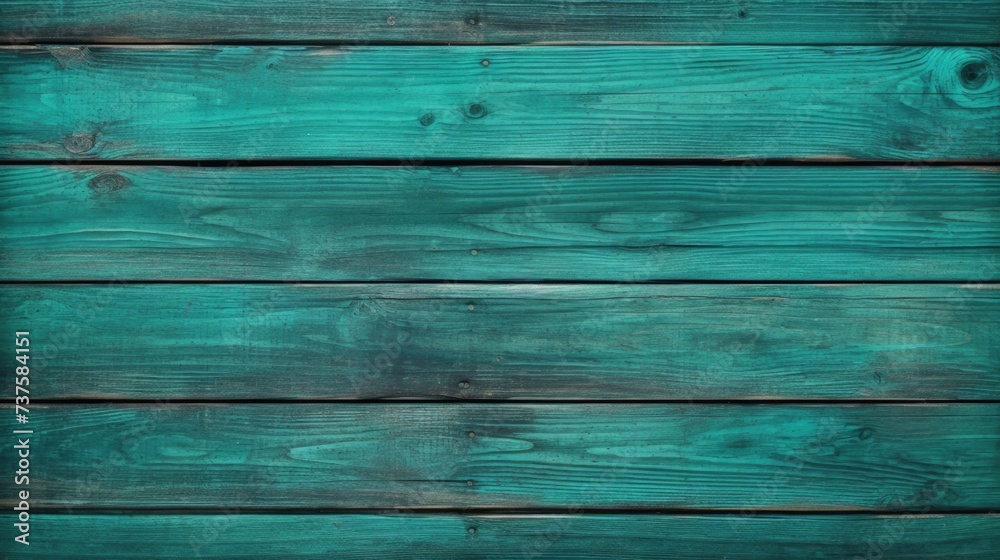 Colorful rich sea green background and texture of wooden boards