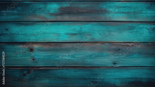  Colorful rich teal background and texture of wooden boards