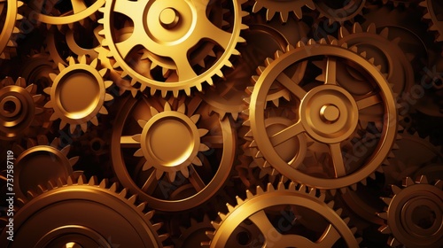 Gears Background in Amber color