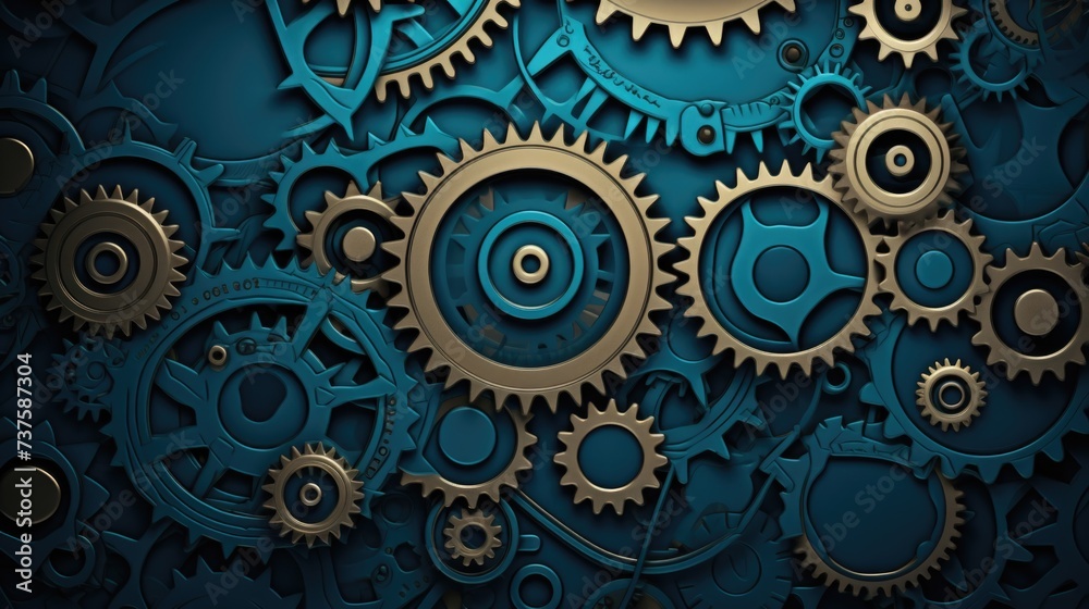 Gears Background in Azure color