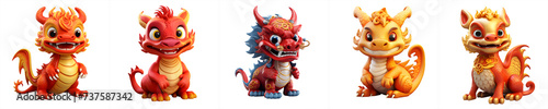 Chinese Dragon collection, png design, chinese new year, on transparent background
