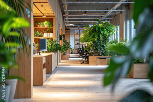 entorno de oficina con colores apacibles y elementos que fomenten la serenidad en el lugar de trabajo © Julio