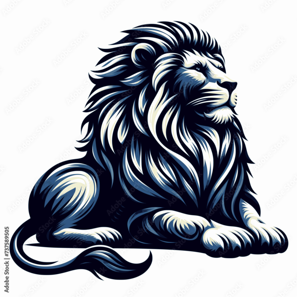 Naklejka premium lion vector on white background