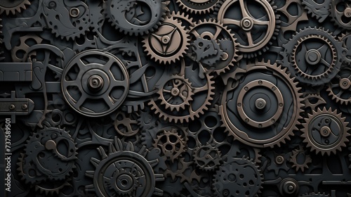 Gears Background in Gray color