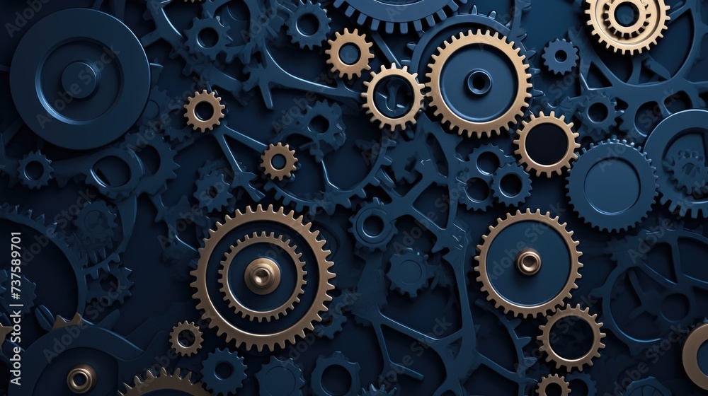 custom made wallpaper toronto digitalGears Background in Navy Blue color.